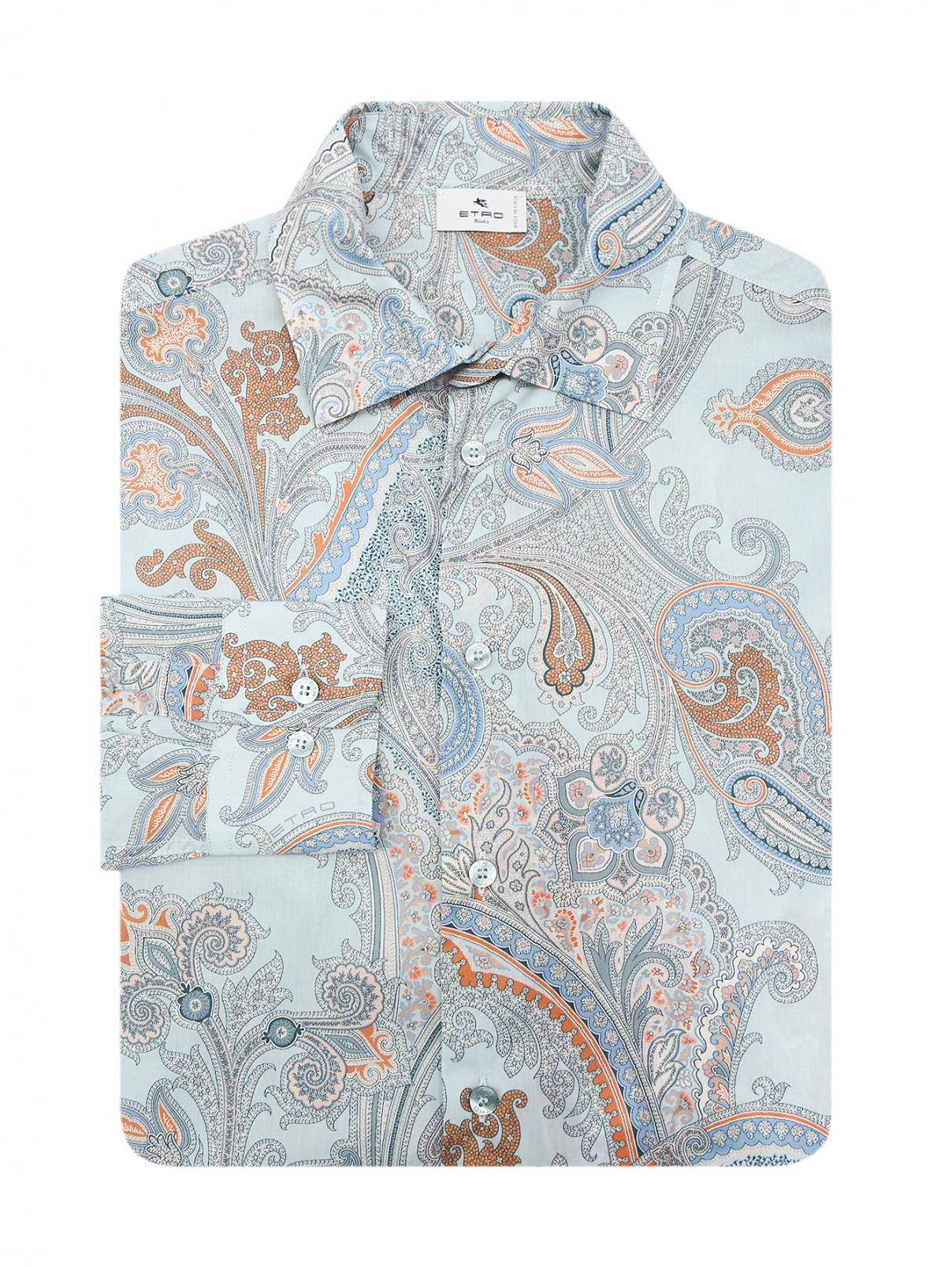 Рубашка из хлопка с узором пейсли Etro  –  Общий вид  – Цвет:  Синий