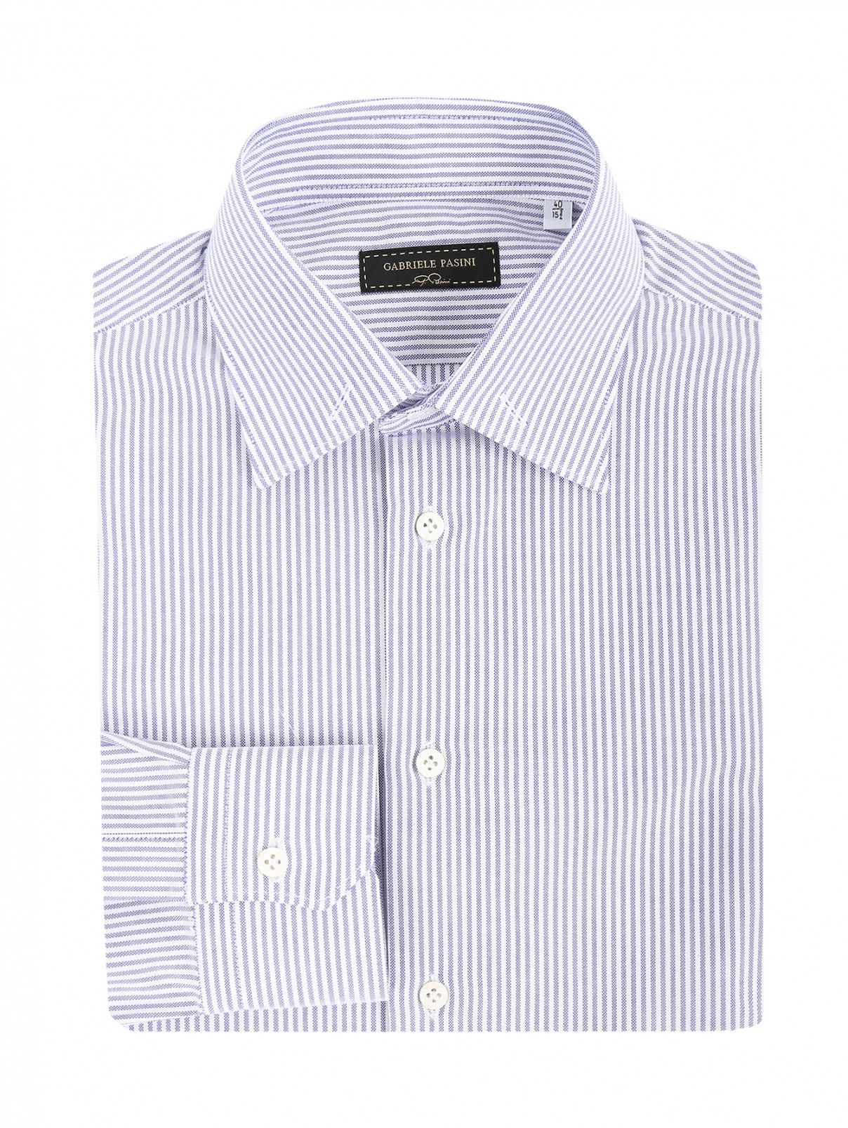 Рубашка из хлопка с узором "полоска" G.Pasini  –  Общий вид  – Цвет:  Белый