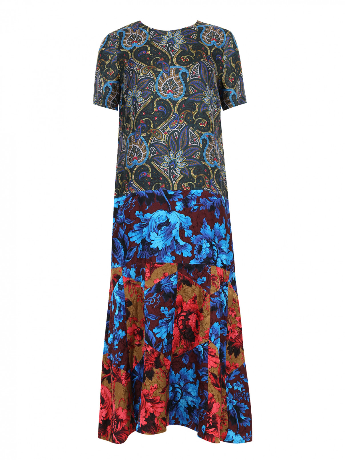 Платье-миди из смешанного шелка с узором Paul Smith  –  Общий вид  – Цвет:  Узор