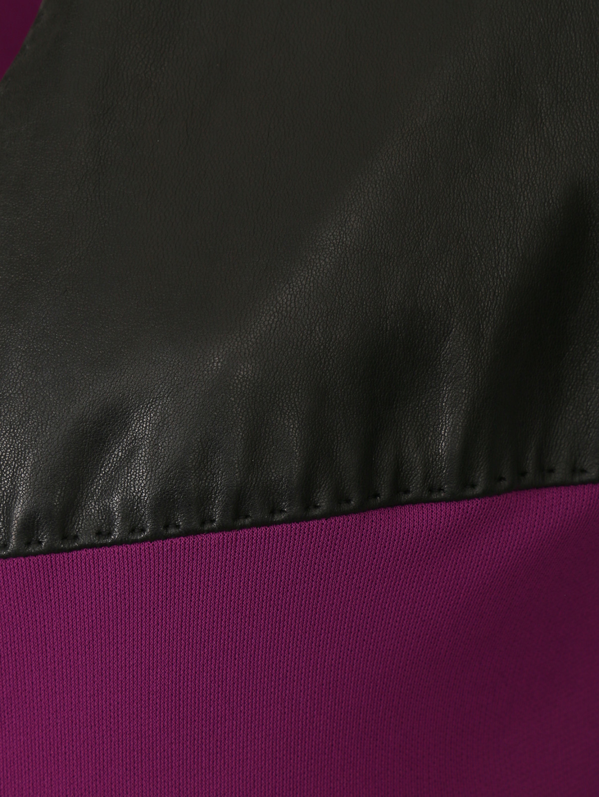 Платье с запахом и кожаными вставками Jean Paul Gaultier  –  Деталь1  – Цвет:  Фиолетовый