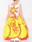 Платье-миди с принтом и драпировкой и подъюбником Moschino Couture  –  Модель Верх-Низ1