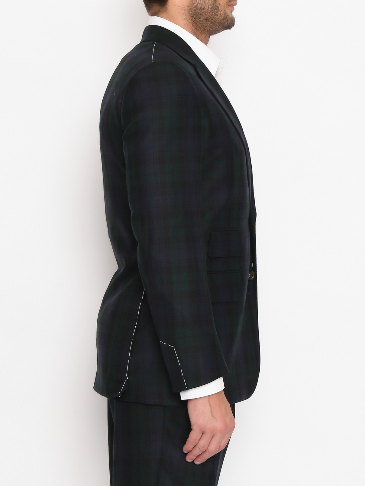 Пиджак из шерсти с узором Belvest  –  МодельВерхНиз2  – Цвет:  Зеленый