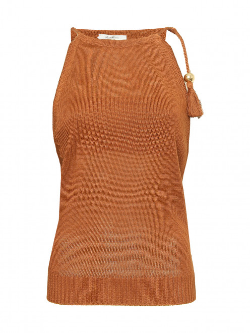 Однотонный топ из льна Max Mara - Общий вид