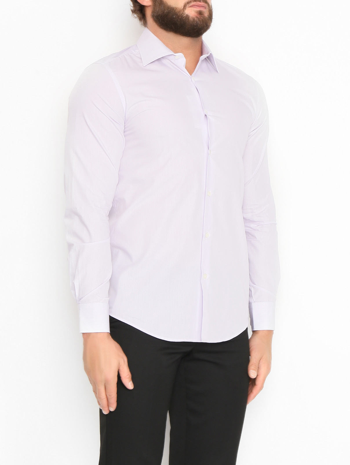 Рубашка из хлопка с узором Pal Zileri  –  МодельВерхНиз