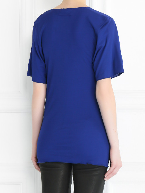 Блуза свободного кроя с декоративной отделкой - Модель Верх-Низ1