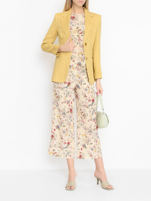 Удлиненный жакет из льна Max Mara - МодельОбщийВид