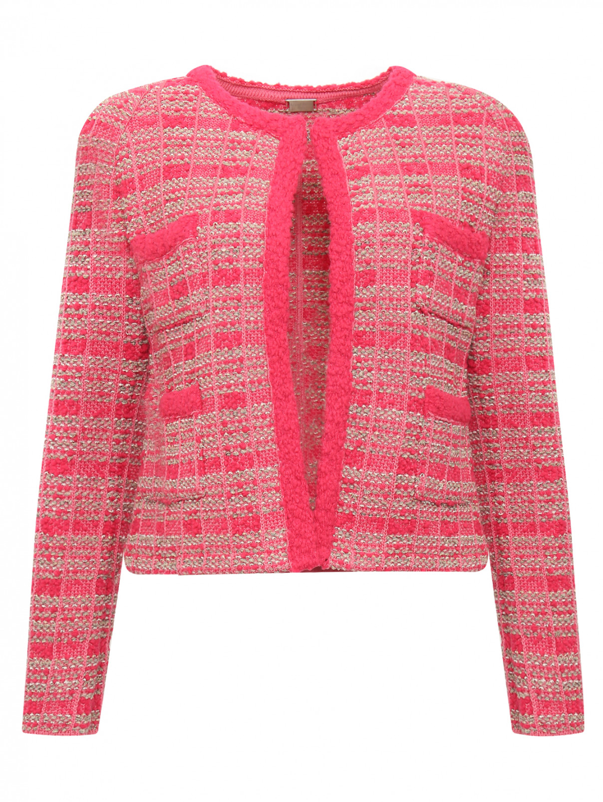 Жакет из смешанной шерсти с накладными карманами Lil pour l'Autre  –  Общий вид  – Цвет:  Розовый