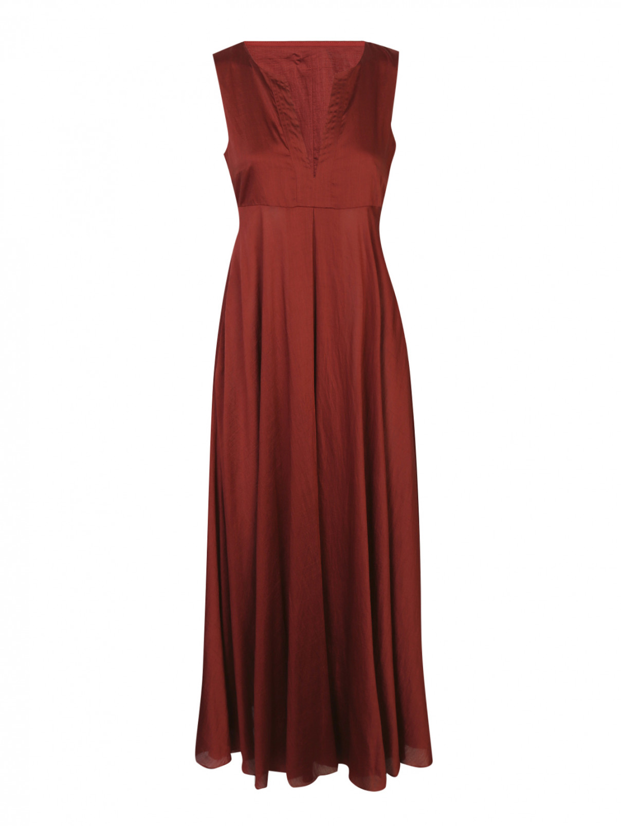 Платье-миди расклешенного кроя Max Mara  –  Общий вид  – Цвет:  Красный