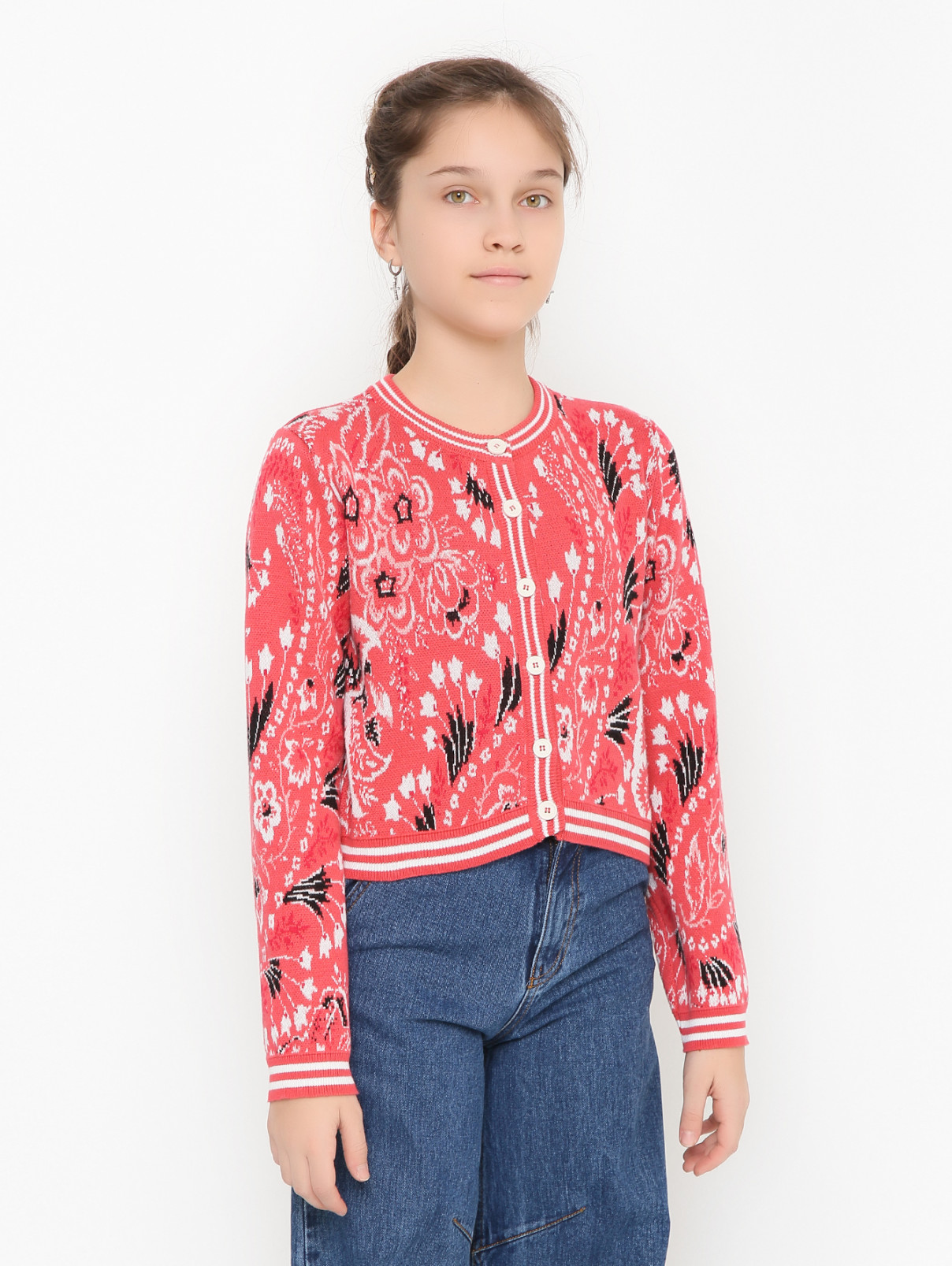 Кардиган на пуговицах с узором Etro  –  МодельВерхНиз  – Цвет:  Узор