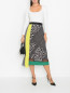 Плиссированная юбка-миди с контрастными вставками Marina Rinaldi  –  МодельОбщийВид