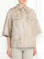 Рубашка из плотного денима с короткими рукавами Max Mara  –  Модель Верх-Низ