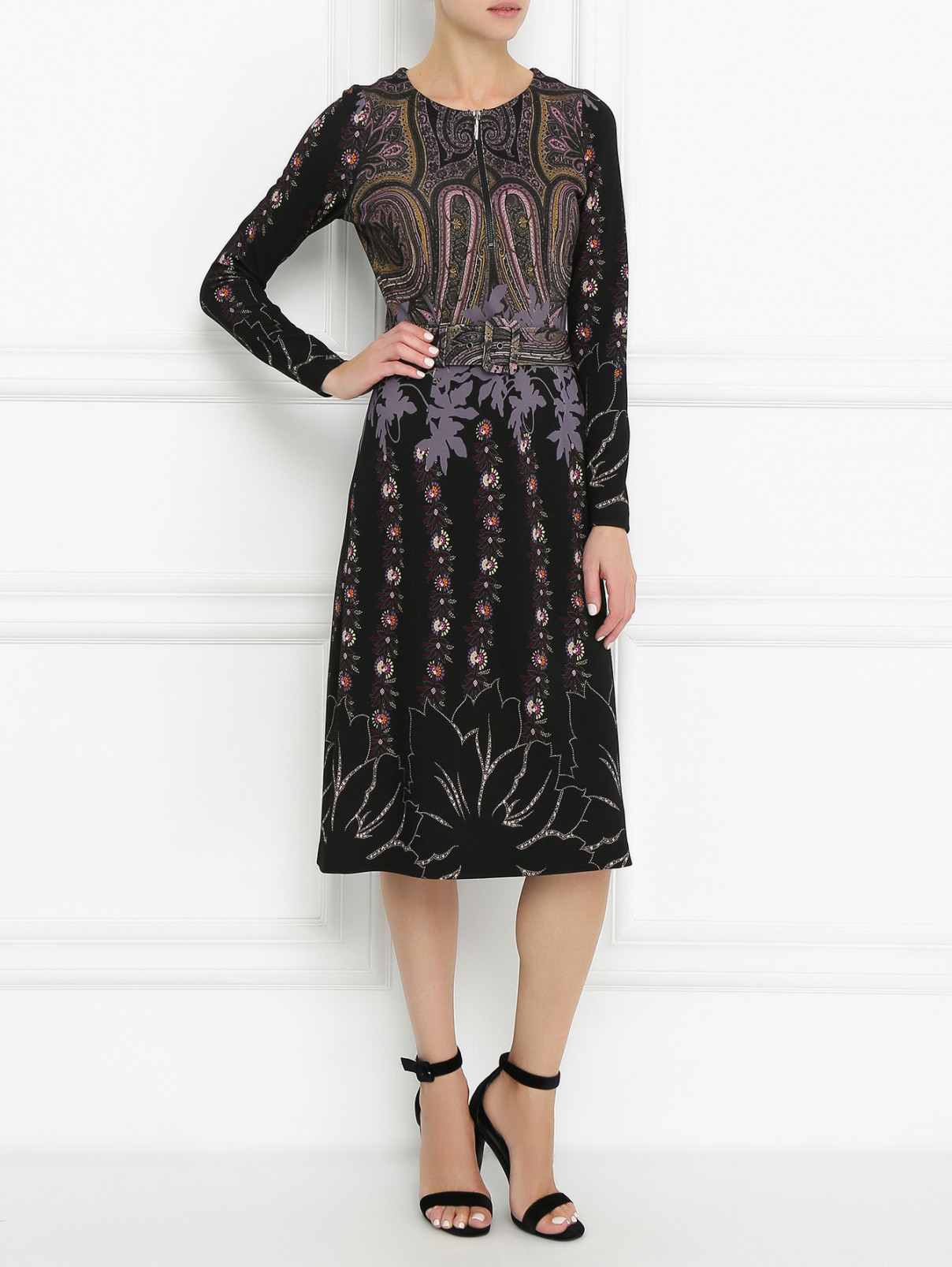 Платье с узором "пейсли" Etro  –  Модель Общий вид  – Цвет:  Черный