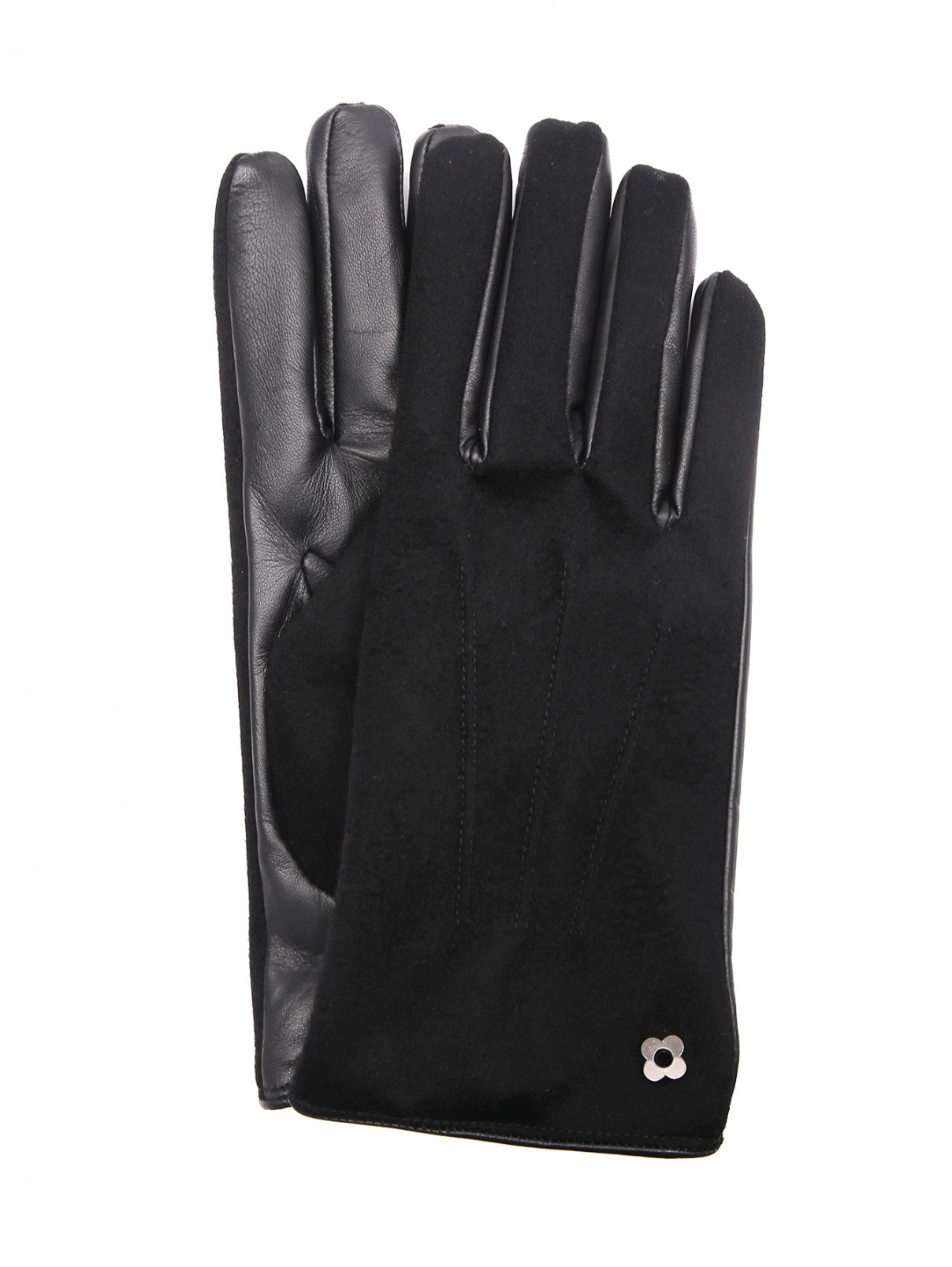 Комбинированные перчатки LARDINI  –  Общий вид  – Цвет:  Черный