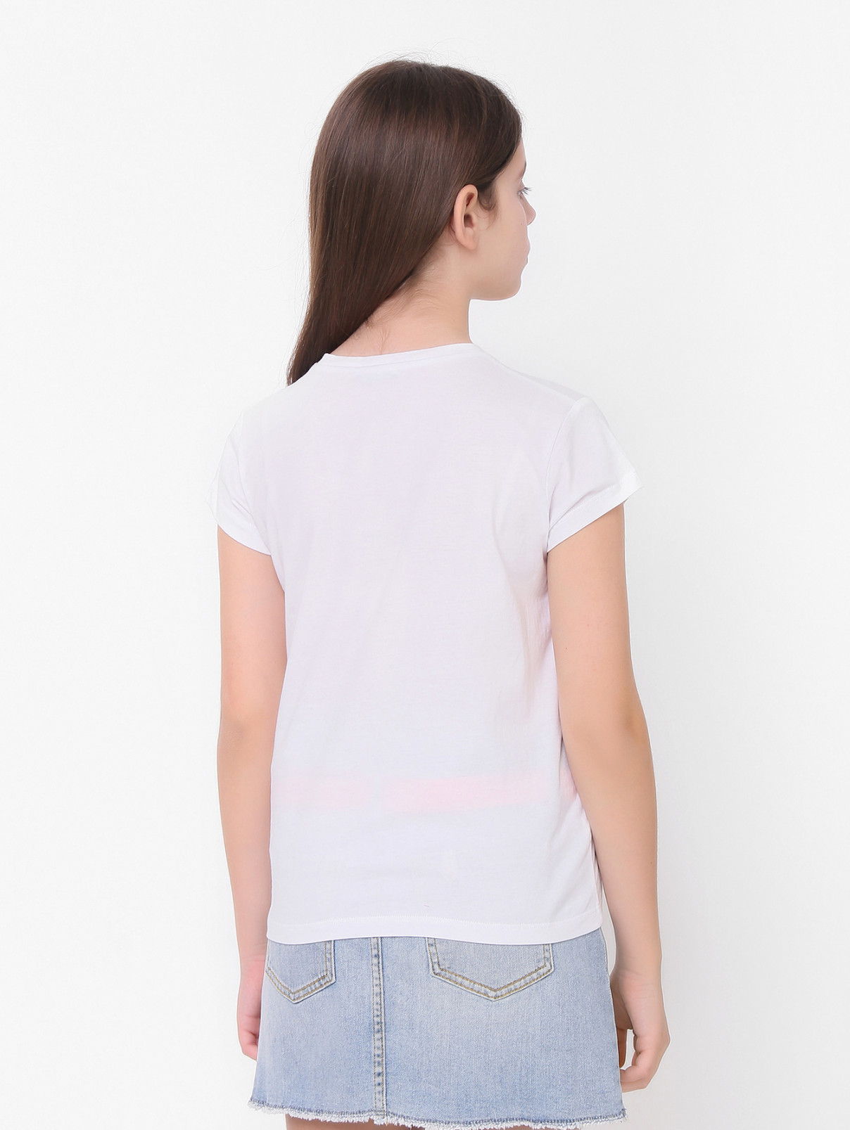 Трикотажная футболка с принтом Liu Jo  –  МодельВерхНиз1  – Цвет:  Белый