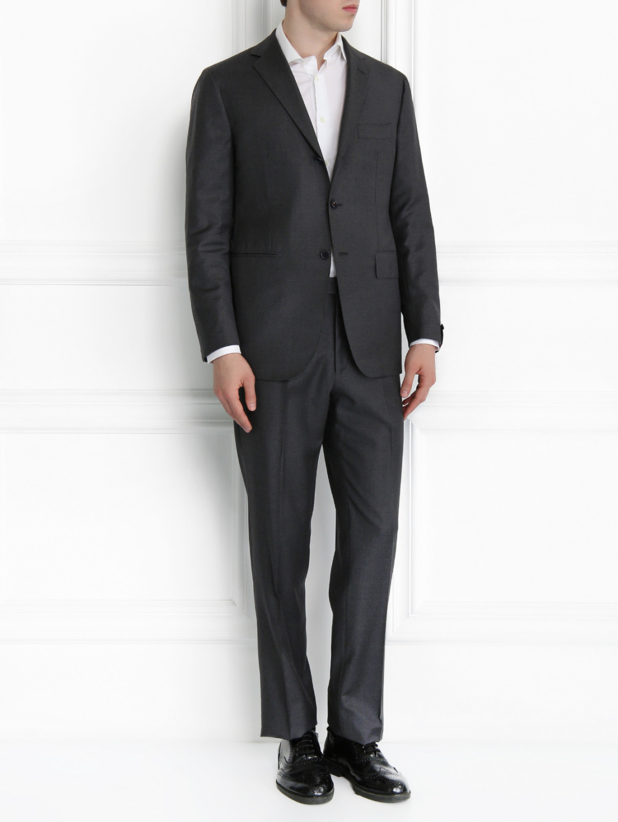 Костюм из шерсти Sartoria Partenopea  –  Модель Общий вид  – Цвет:  Серый