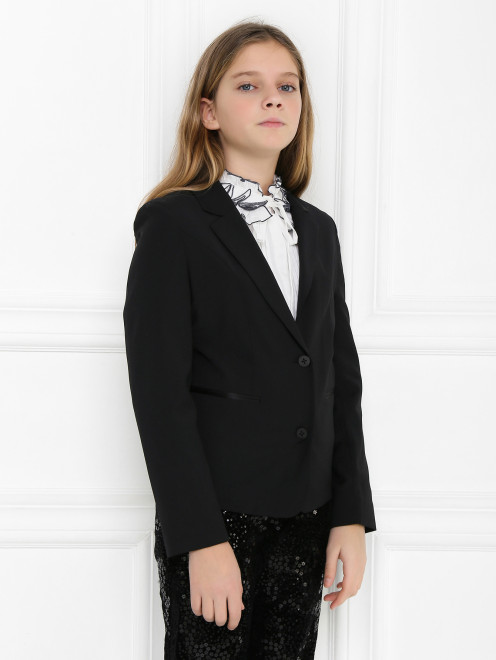 Однобортный жакет с карманами Karl Lagerfeld - МодельВерхНиз