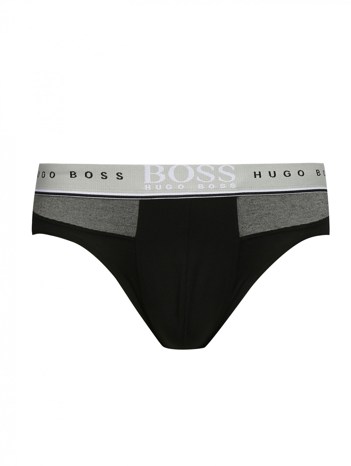 Трусы-брифы из хлопка Hugo Boss  –  Общий вид  – Цвет:  Черный