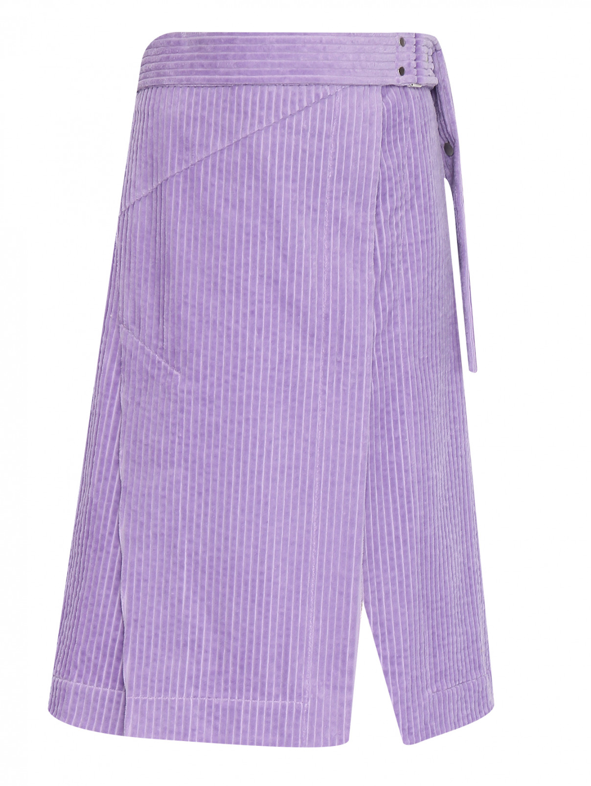 Вельветовая юбка-миди с разрезами 3.1 Phillip Lim  –  Общий вид  – Цвет:  Фиолетовый