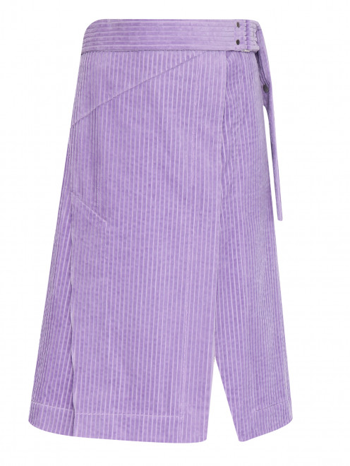 Вельветовая юбка-миди с разрезами  - Общий вид