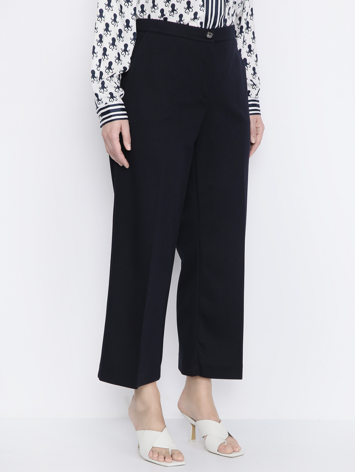 Трикотажные брюки с карманами Marina Rinaldi  –  МодельВерхНиз  – Цвет:  Синий