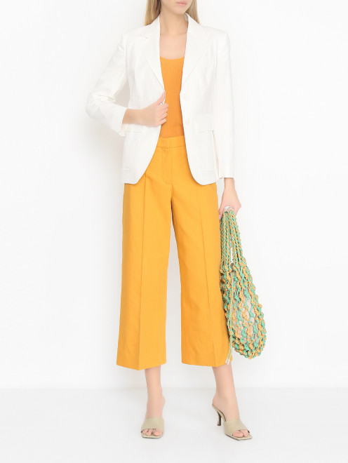 Брюки из хлопка и льна Weekend Max Mara - МодельОбщийВид