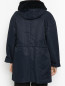 Комбинированное пальто на молнии с капюшоном Persona by Marina Rinaldi  –  МодельВерхНиз1