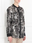 Блуза из шелка с узором DKNY  –  Модель Верх-Низ