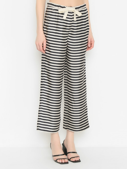 Брюки из шелка с узором полоска Max Mara - МодельВерхНиз