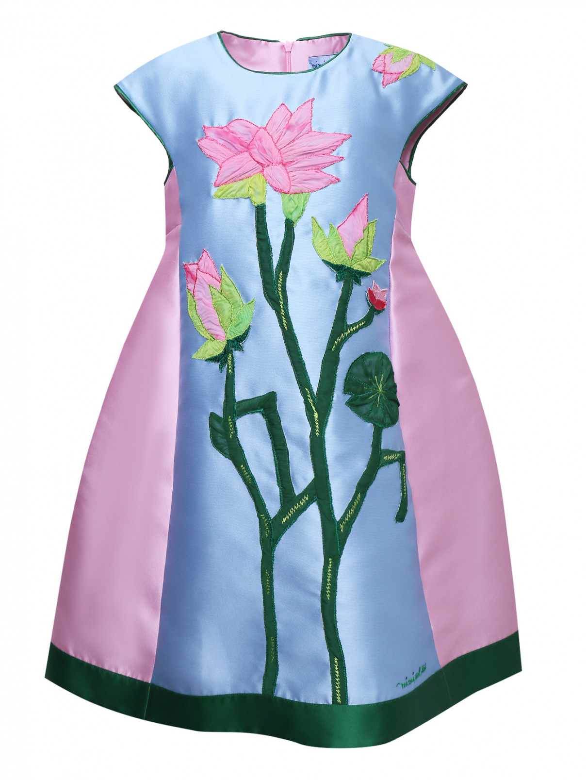 Платье-футляр с цветочной аппликацией MiMiSol  –  Общий вид  – Цвет:  Розовый