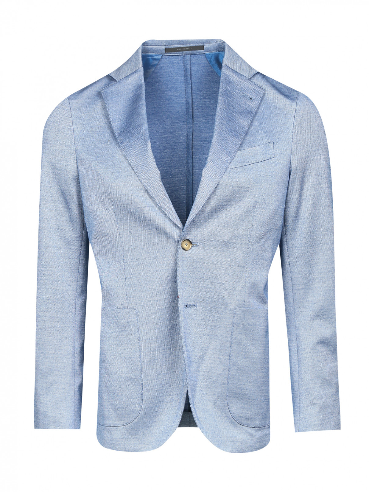 Пиджак однобортный из хлопка Pal Zileri  –  Общий вид  – Цвет:  Синий