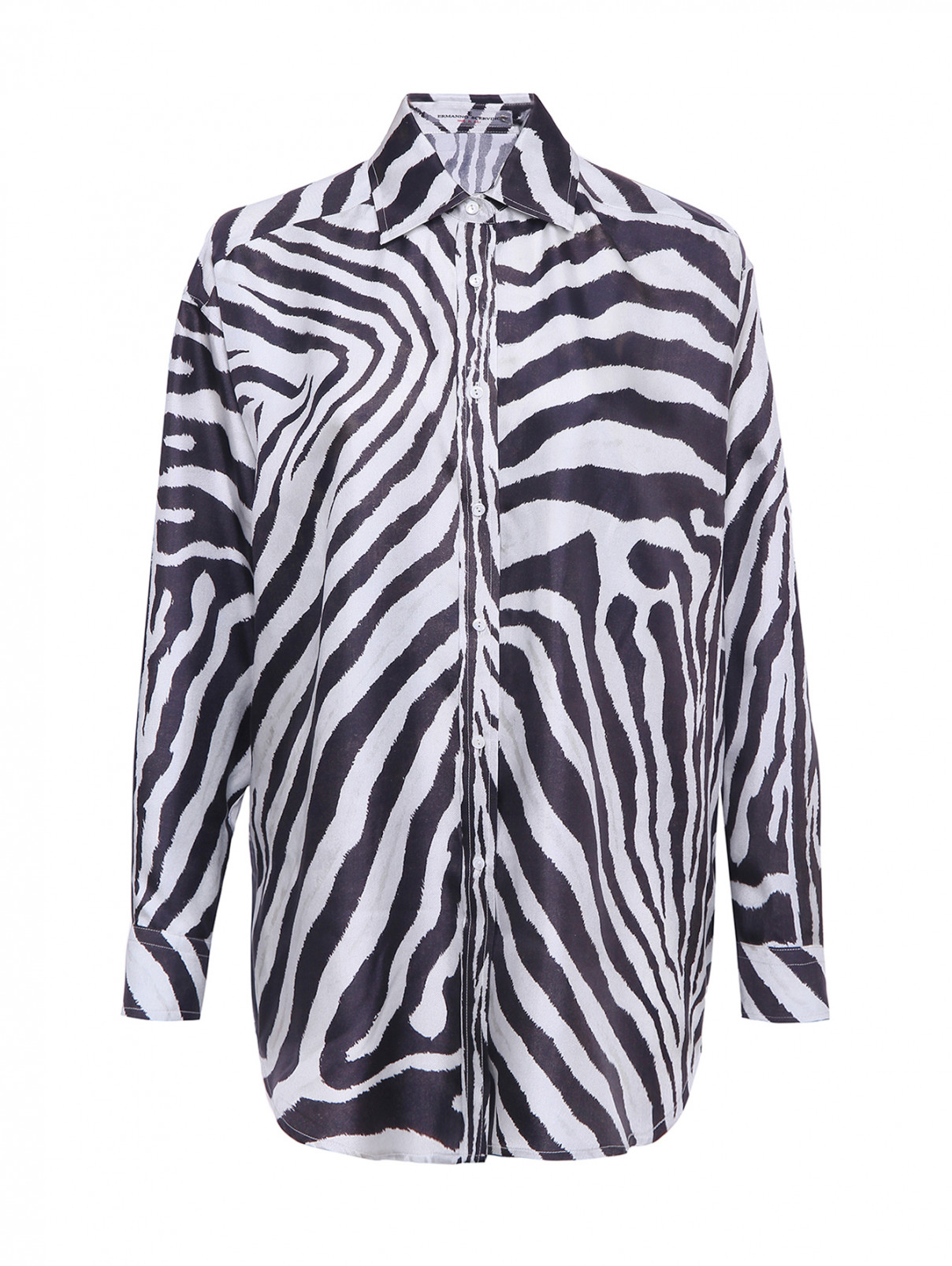 Блуза из шелка с анималистичным узором Ermanno Scervino  –  Общий вид  – Цвет:  Узор