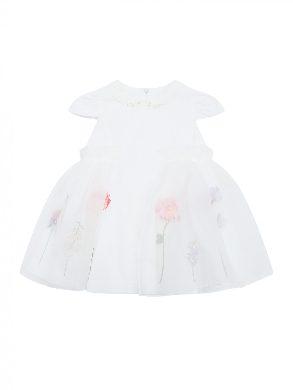 Платье хлопковое с пышной юбкой LAPLANDIA  –  Общий вид  – Цвет:  Белый