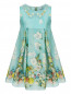 Платье из шелка с цветочным узором и съемным воротничком MiMiSol  –  Общий вид