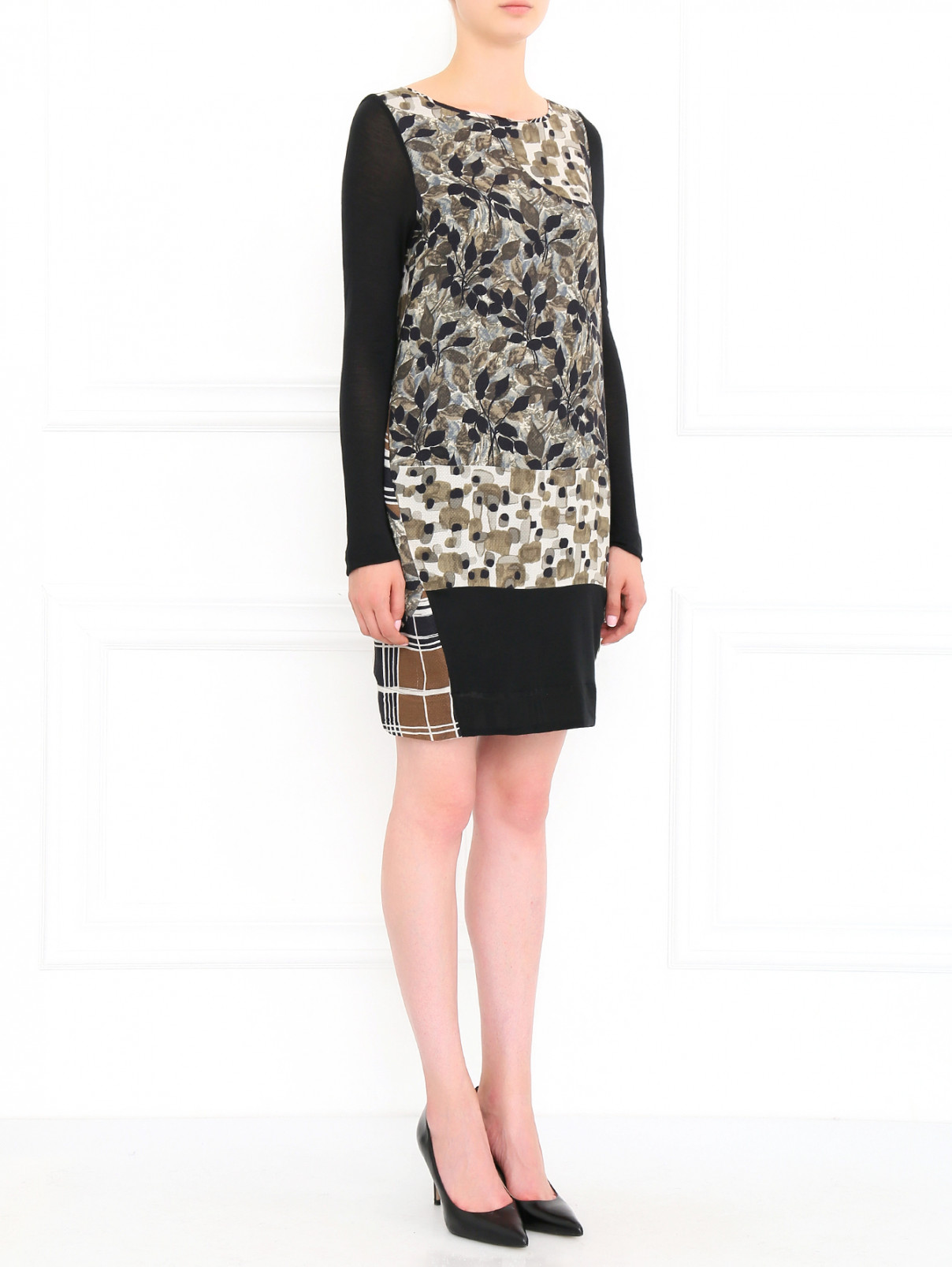 Платье свободного фасона с узором Isola Marras  –  Модель Общий вид  – Цвет:  Узор