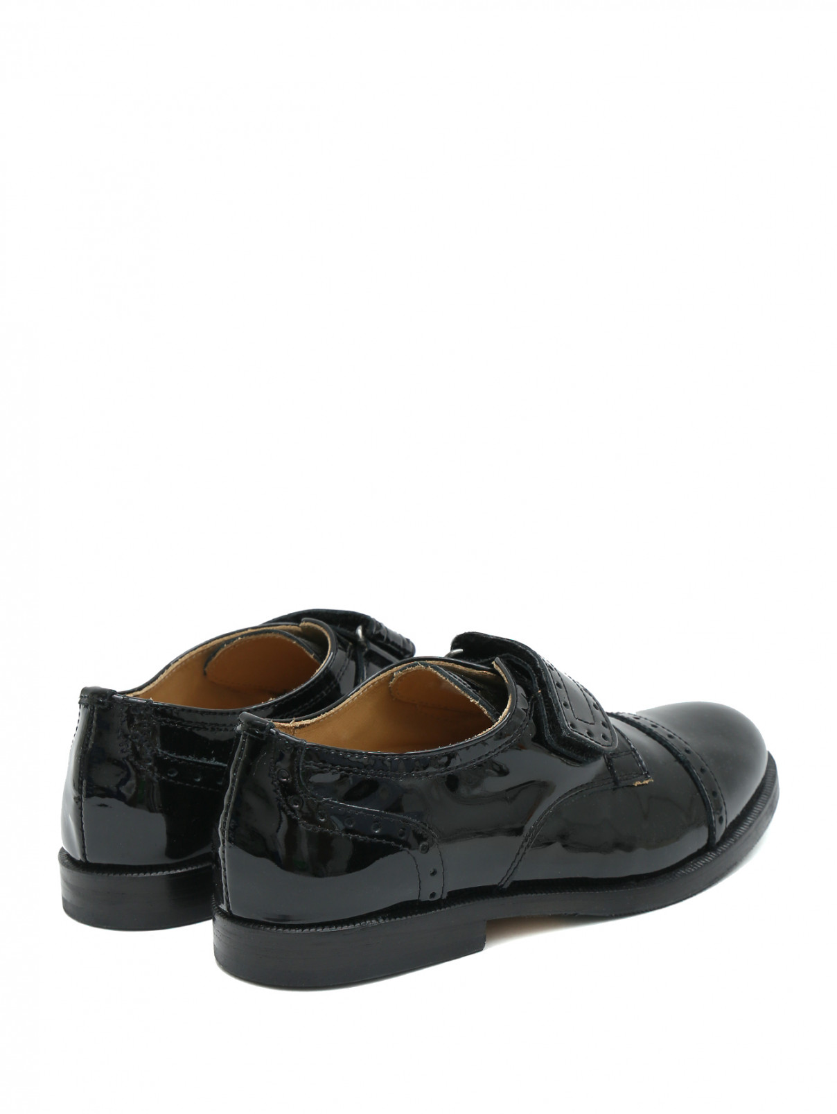 Лакированные туфли на липучке Zecchino d`Oro  –  Обтравка2  – Цвет:  Черный