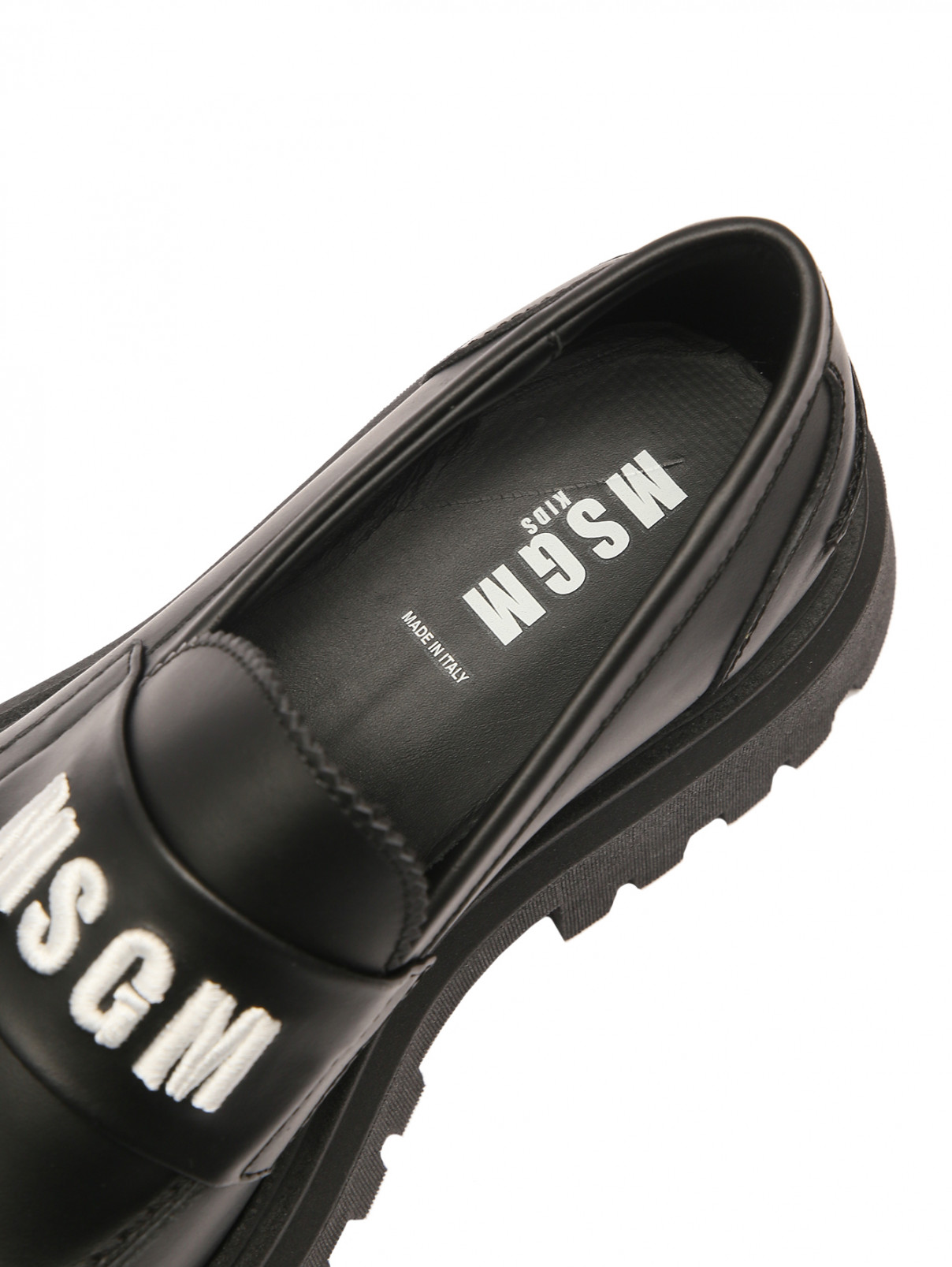 Лоферы из кожи с логотипом MSGM  –  Деталь1  – Цвет:  Черный