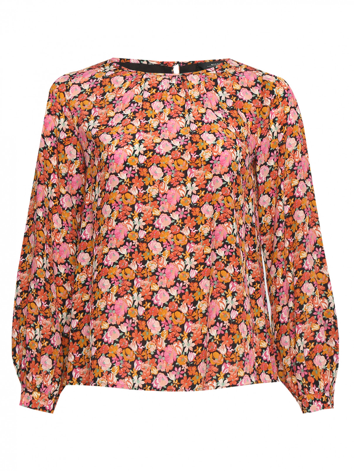 Блуза из шелка с узором Weekend Max Mara  –  Общий вид  – Цвет:  Мультиколор