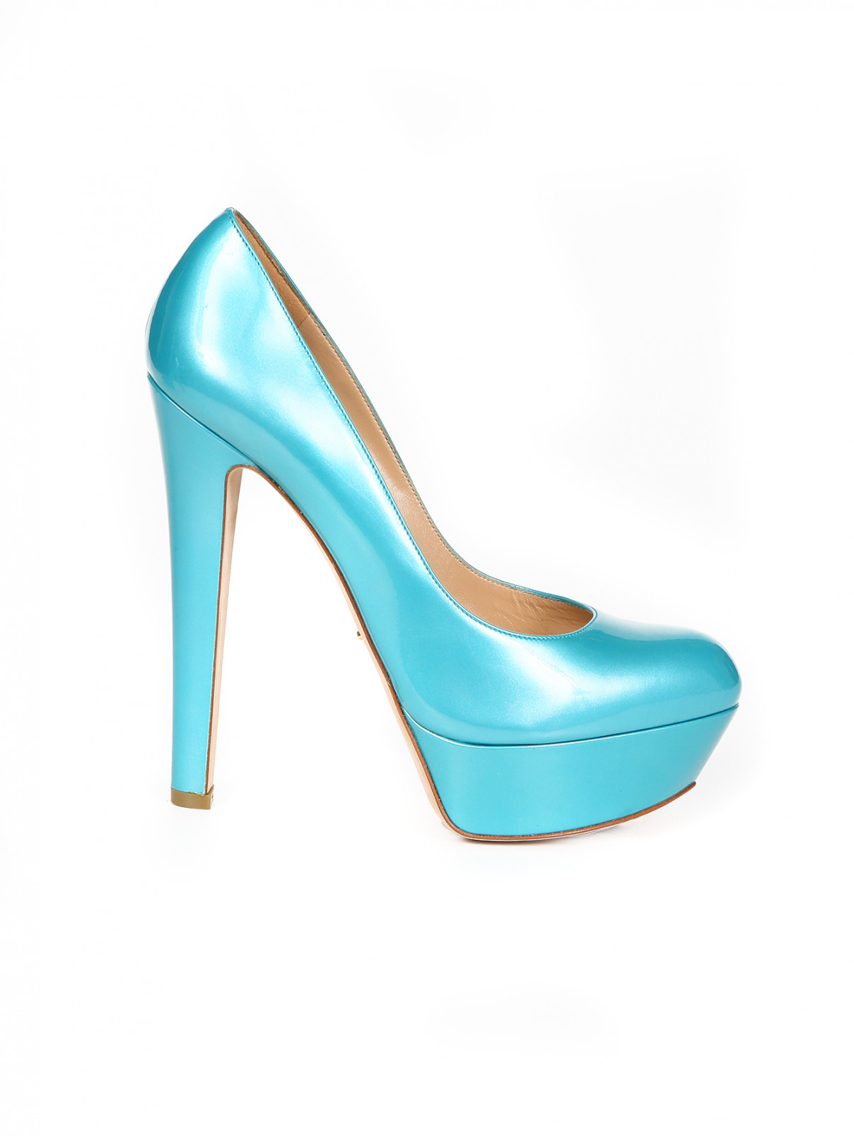 Туфли из кожи на высоком каблуке с платформой Sergio Rossi  –  Модель Общий вид  – Цвет:  Зеленый
