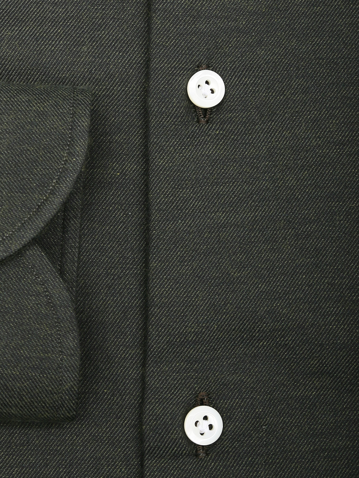 Рубашка из хлопка Giampaolo  –  Деталь1  – Цвет:  Зеленый