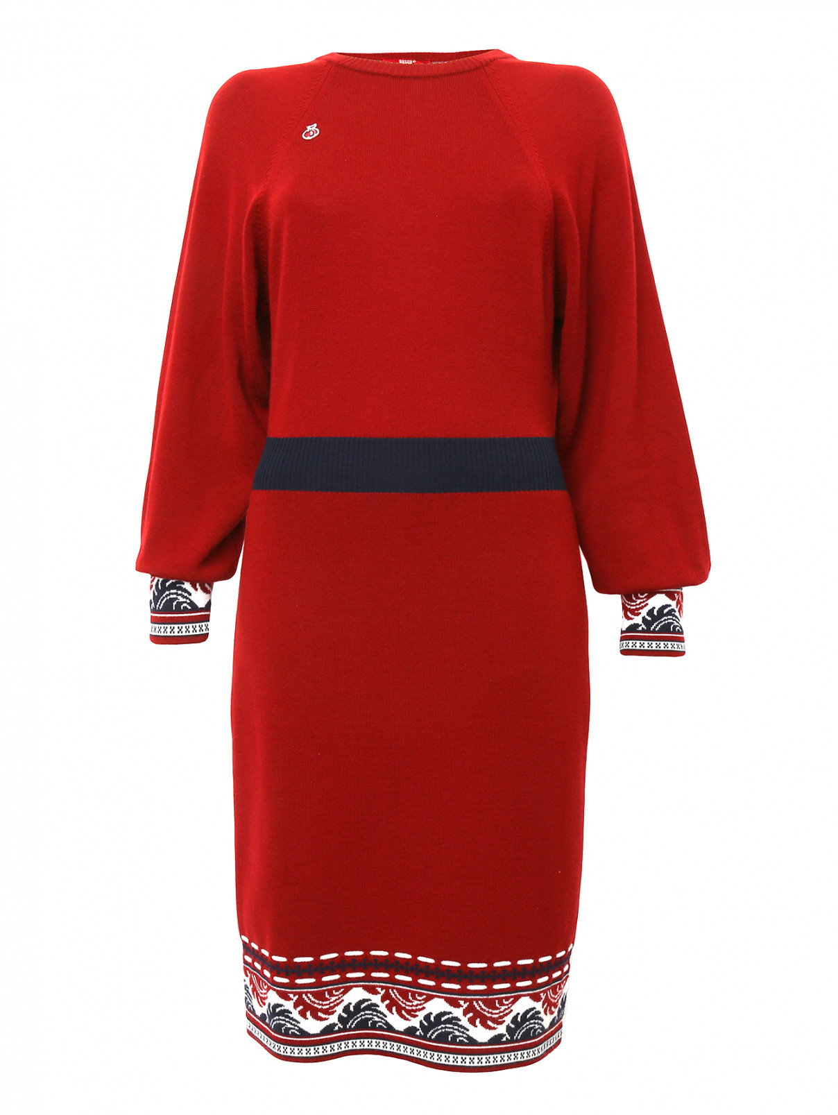Трикотажное платье с круглым вырезом BOSCO  –  Общий вид  – Цвет:  Красный