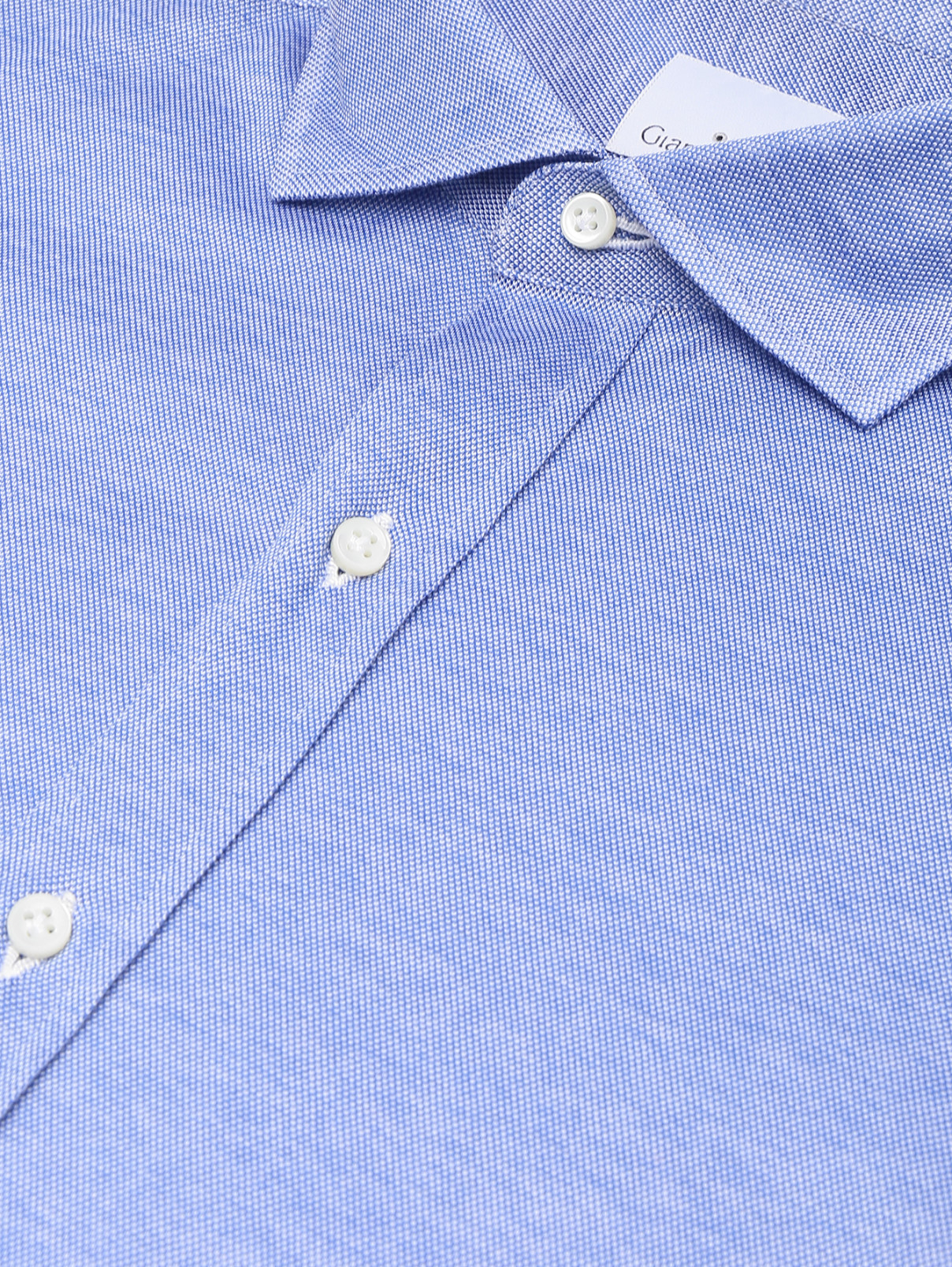 Рубашка из хлопка на пуговицах Giampaolo  –  Деталь  – Цвет:  Синий