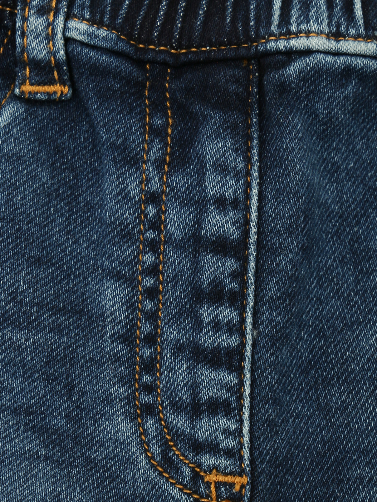 Джинсы на резинке с карманами MONNALISA  –  Деталь  – Цвет:  Синий