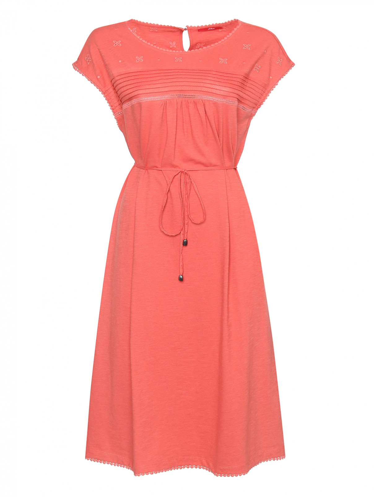 Платье из хлопка свободного кроя S.Oliver  –  Общий вид  – Цвет:  Красный