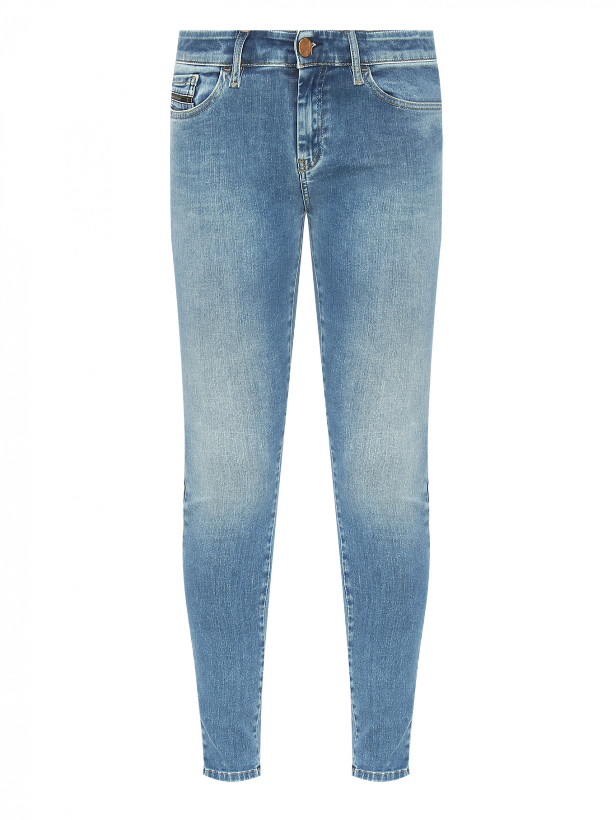 Зауженные джинсы с карманами Diesel  –  Общий вид  – Цвет:  Синий