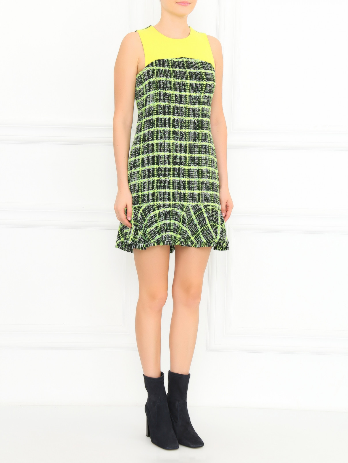 Платье с узором Moschino Cheap&Chic  –  Модель Общий вид  – Цвет:  Зеленый