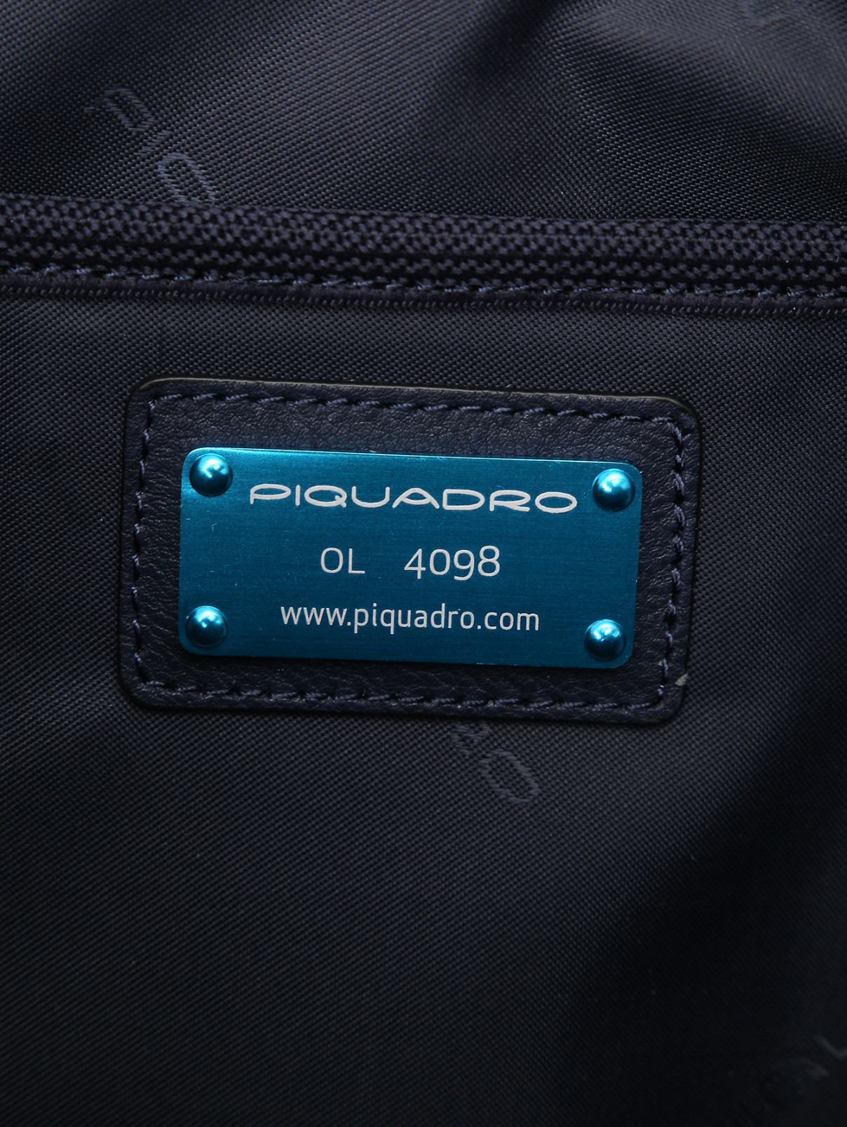 Сумка из кожи с логотипом Piquadro  –  Деталь1  – Цвет:  Синий