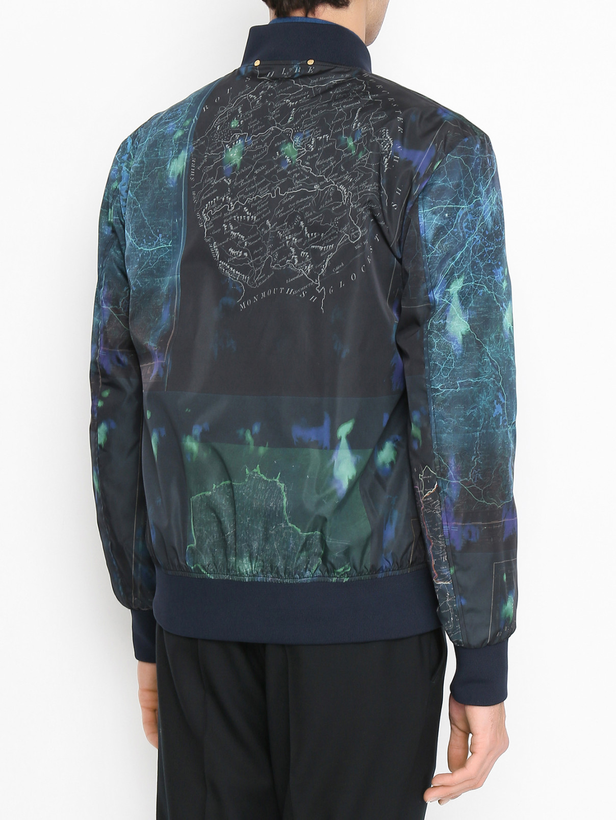 Куртка на молнии с узором Paul Smith  –  МодельВерхНиз1  – Цвет:  Синий