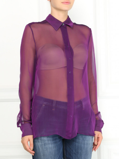 Блуза из прозрачного шелка  Jean Paul Gaultier - Модель Верх-Низ