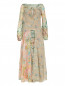 Платье-макси из шелка с цветочным узором Femme by Michele R.  –  Общий вид