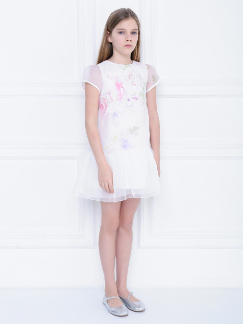 Платье-мини с цветочным узором - МодельВерхНиз